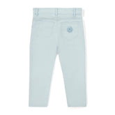 MITCH & SON Light blue trouser with a brand crest logo on back pocket